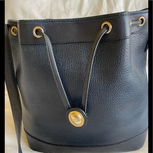 Vintage Dior Leather Drawstring Bag